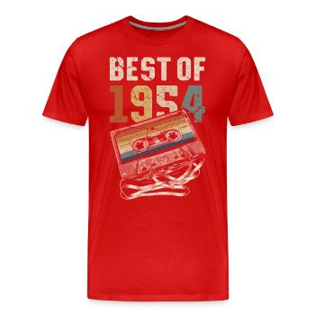 Best Of 1954 Geburtstag Kassette - Männer Premium Bio T-Shirt - Rot - Vorne - Damien (186cm)