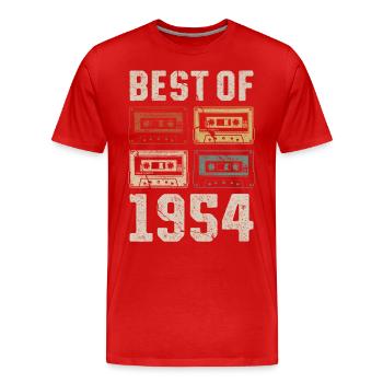 Best Of 1954 Geburtstag Kassette - Männer Premium Bio T-Shirt - Rot - Vorne - Damien (186cm)