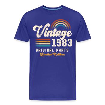 Vintage 1983 Geburtstag Retro - Männer Premium Bio T-Shirt - Königsblau - Vorne - Damien (186cm)
