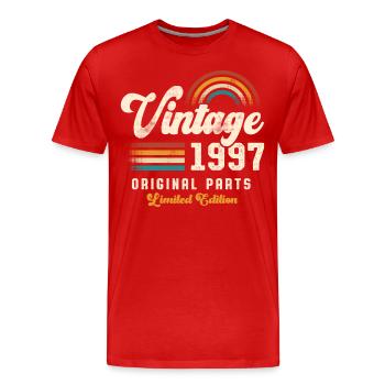 Vintage 1997 Geburtstag Retro - Männer Premium Bio T-Shirt - Rot - Vorne - Damien (186cm)