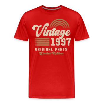 Vintage 1997 Geburtstag Retro - Männer Premium Bio T-Shirt - Rot - Vorne - Damien (186cm)
