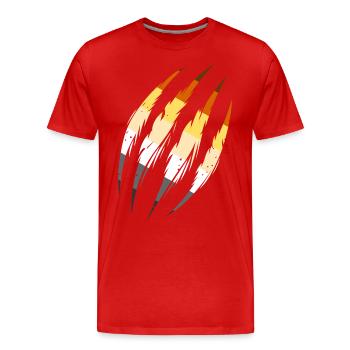 Ours Fierté Griffes Hommes Gay LGBT Ours Drapeau - T-shirt bio Premium Homme - rouge - Devant - Damien (186cm)