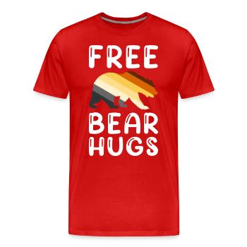 Gay Bears Pride Drôle Rétro Câlin Ours - T-shirt bio Premium Homme - rouge - Devant - Damien (186cm)