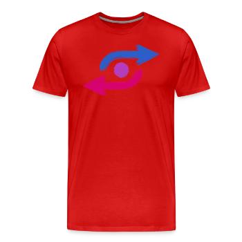 Bisexual Pride Arrow Icon Flag Colors Graphic - Men's Premium Organic T-Shirt - red - Front - Damien (186cm)