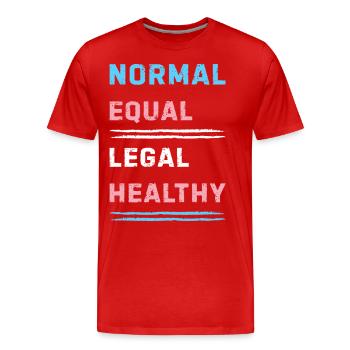 Transgender Message zu Gleichheit und Rechten - Männer Premium Bio T-Shirt - Rot - Vorne - Damien (186cm)