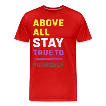 Déclaration de fierté non binaire Non-binaire Enby LGBTQ - T-shirt bio Premium Homme - rouge - Devant - Damien (186cm)