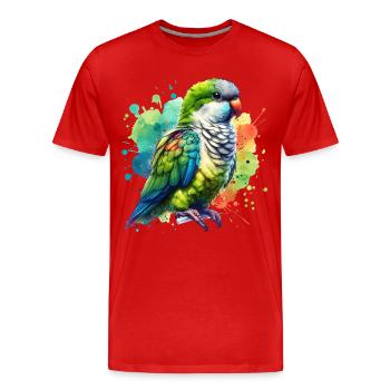 Monk Parakeet Gift - Men's Premium Organic T-Shirt - red - Front - Damien (186cm)