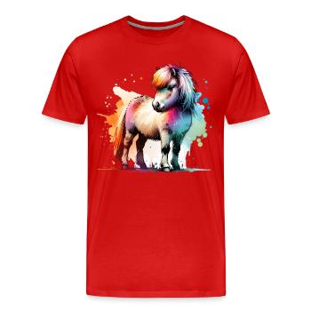 Isländer Geschenk Island Pferde - Männer Premium Bio T-Shirt - Rot - Vorne - Damien (186cm)