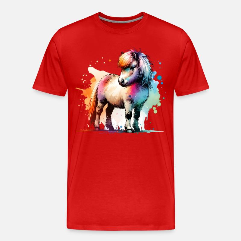 Isländer Geschenk Island Pferde - Männer Premium Bio T-Shirt - Rot