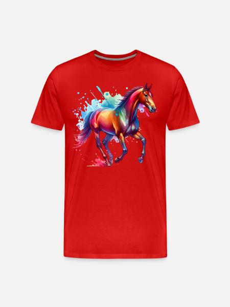 Irisches Zugpferd Geschenk Pferd - Männer Premium Bio T-Shirt - Rot