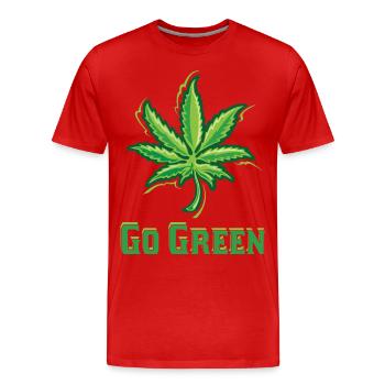 Go Green Legalize Marijuana - Men's Premium Organic T-Shirt - red - Front - Damien (186cm)