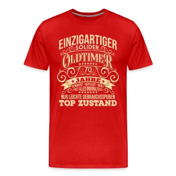 70. Geburtstag Mann 70 Jahre - Männer Premium Bio T-Shirt - Rot - Vorne - Damien (186cm)