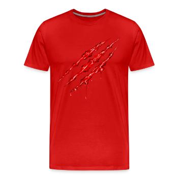 Marques de rayures - T-shirt bio Premium Homme - rouge - Devant - Damien (186cm)