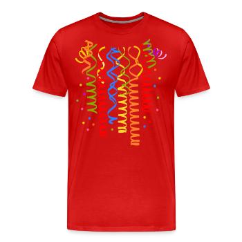 Konfetti Karneval Luftschlangen Fasching Kostüm - Männer Premium Bio T-Shirt - Rot - Vorne - Damien (186cm)