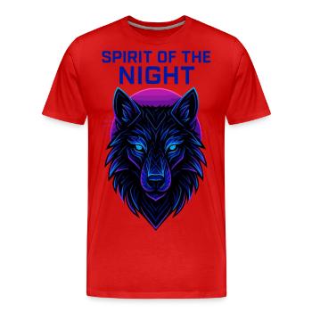 Neon Wolf – Spirit of the Night - T-shirt bio Premium Homme - rouge - Devant - Damien (186cm)