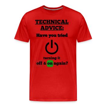 funny saying technical saying Handwerker Techniker - Männer Premium Bio T-Shirt - Rot - Vorne - Damien (186cm)