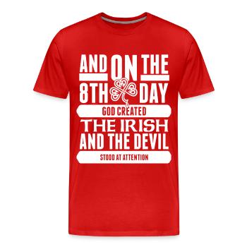 the 8th day irish png - Men's Premium Organic T-Shirt - red - Front - Damien (186cm)