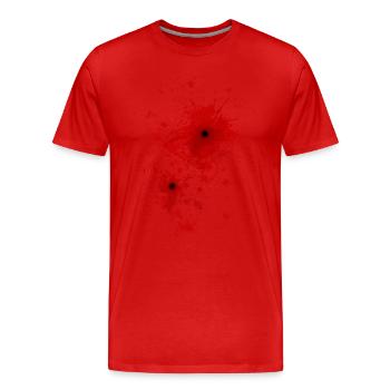 Blood spatter / bullet wound - Costume - Men's Premium Organic T-Shirt - red - Front - Damien (186cm)