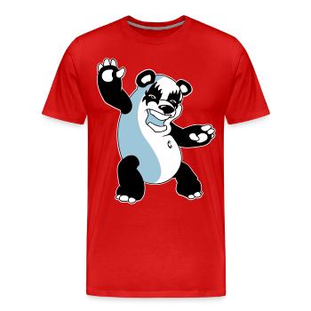 Panda Kiss - Männer Premium Bio T-Shirt - Rot - Vorne - Damien (186cm)