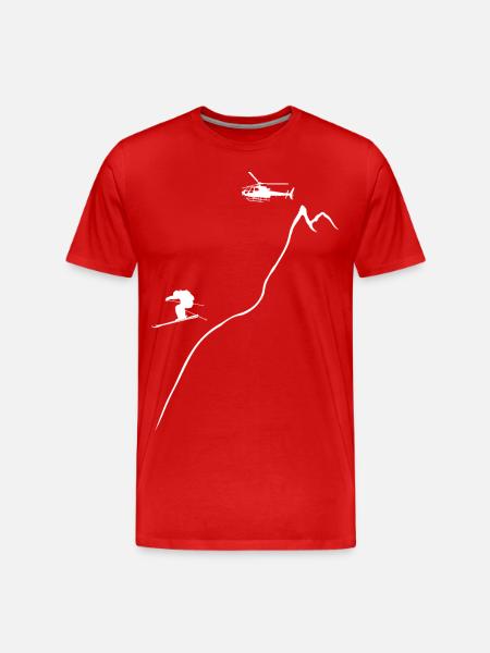 heliskiing, skiing, freeskiing, heliboarding - Men's Premium Organic T-Shirt - red