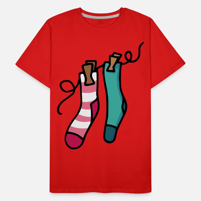 Bunte Socken Farbiges Sockenpaar Geschenkidee Männer Premium Bio T-Shirt