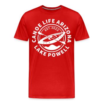 Canoe Life Arizona Design white - Men's Premium Organic T-Shirt - red - Front - Damien (186cm)
