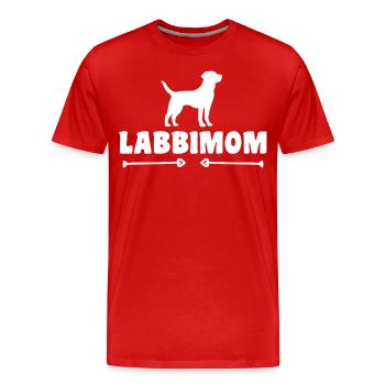 Labrador - T-shirt bio Premium Homme - rouge - Devant - Damien (186cm)