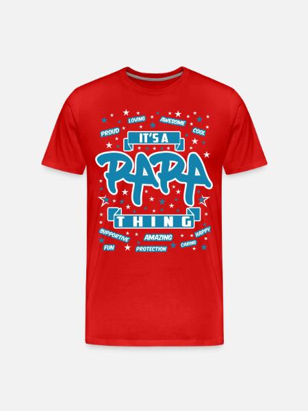 Papa - Männer Premium Bio T-Shirt - Rot