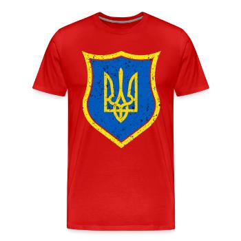 Ukraine - Männer Premium Bio T-Shirt - Rot - Vorne - Damien (186cm)