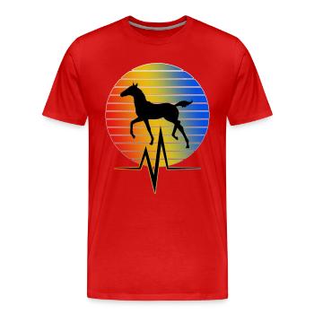 Cheval - EKG - T-shirt bio Premium Homme - rouge - Devant - Damien (186cm)