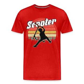Trottinette freestyle - T-shirt bio Premium Homme - rouge - Devant - Damien (186cm)