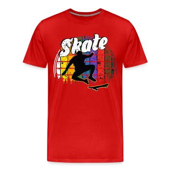 Skateboard Freestyle - Men's Premium Organic T-Shirt - red - Front - Damien (186cm)