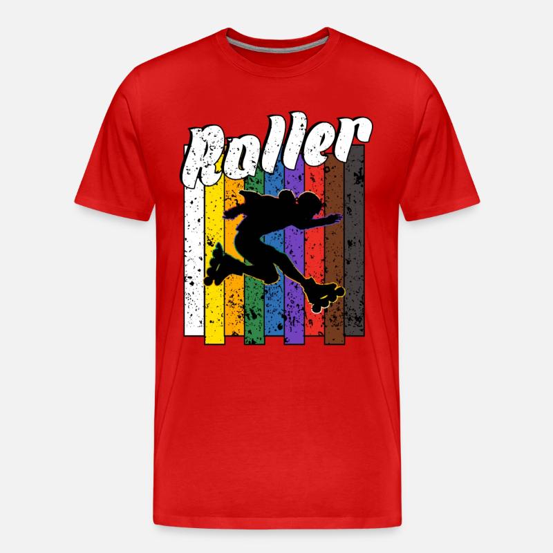 Rollerblades rollers - T-shirt bio Premium Homme - rouge