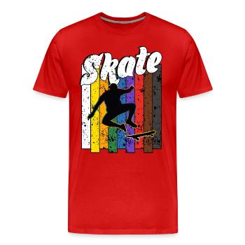 Skateboard Freestyle - T-shirt bio Premium Homme - rouge - Devant - Damien (186cm)