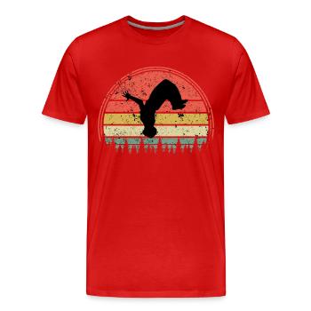 Free running - Men's Premium Organic T-Shirt - red - Front - Damien (186cm)