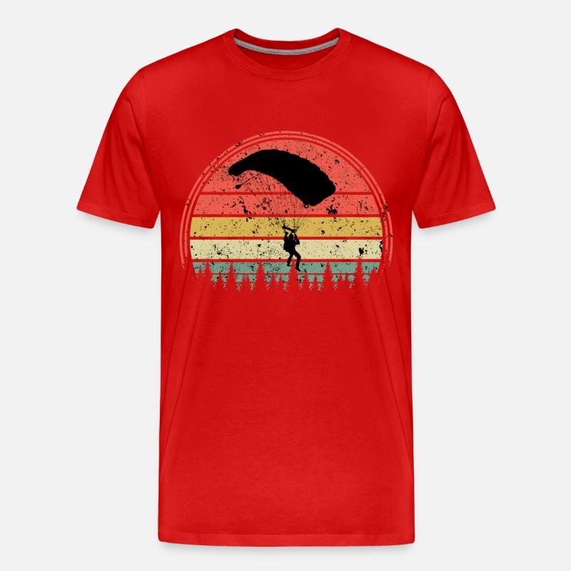 Fallschirm - Männer Premium Bio T-Shirt - Rot