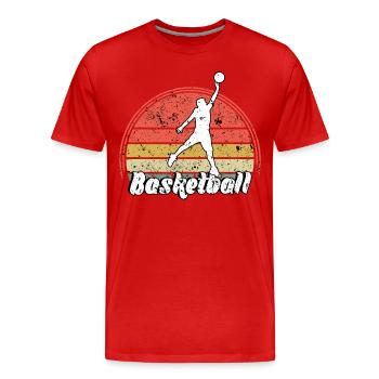 Basketteur - Basket - BBall - Basket Ball - T-shirt bio Premium Homme - rouge - Devant - Damien (186cm)