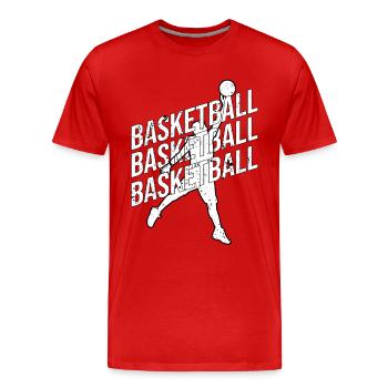 Basketteur - Basket - BBall - Basket Ball - T-shirt bio Premium Homme - rouge - Devant - Damien (186cm)