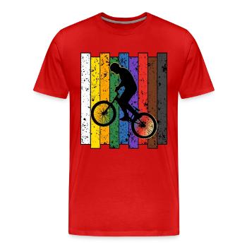 BMX / Bmx Bike / Vélo / Cadeau / Cyclist - T-shirt bio Premium Homme - rouge - Devant - Damien (186cm)