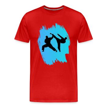 Karaté - T-shirt bio Premium Homme - rouge - Devant - Damien (186cm)