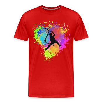 Freestyle scooter - Men's Premium Organic T-Shirt - red - Front - Damien (186cm)