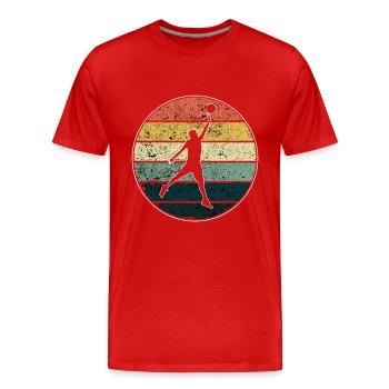 Basketteur - Basket - BBall - Basket Ball - T-shirt bio Premium Homme - rouge - Devant - Damien (186cm)