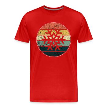 Flocon de neige - T-shirt bio Premium Homme - rouge - Devant - Damien (186cm)