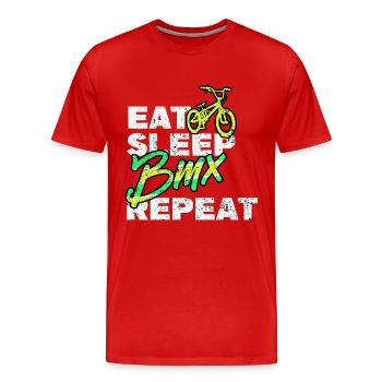 BMX / Bmx Bike / Vélo / Cadeau / Cyclist - T-shirt bio Premium Homme - rouge - Devant - Damien (186cm)