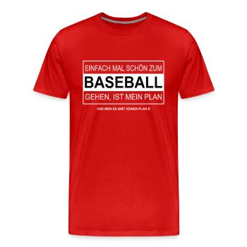 Einfach mal schön zum BASEBALL gehen - Männer Premium Bio T-Shirt - Rot - Vorne - Damien (186cm)