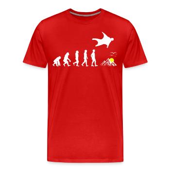 Wingsuit volant Base Jumping Skydiving Evolution - T-shirt bio Premium Homme - rouge - Devant - Damien (186cm)