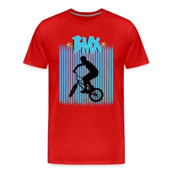 BMX / Bmx Bike / Vélo / Cadeau / Cyclist - T-shirt bio Premium Homme - rouge - Devant - Damien (186cm)