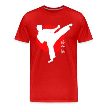 Karaté - T-shirt bio Premium Homme - rouge - Devant - Damien (186cm)