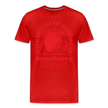 Erdbeer-Nährwert - Männer Premium Bio T-Shirt - Rot - Vorne - Damien (186cm)