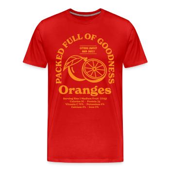Orangen Ernährung - Männer Premium Bio T-Shirt - Rot - Vorne - Damien (186cm)
